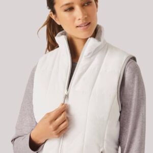 Free Country Women's Reversible Vest White Gray XL NWT